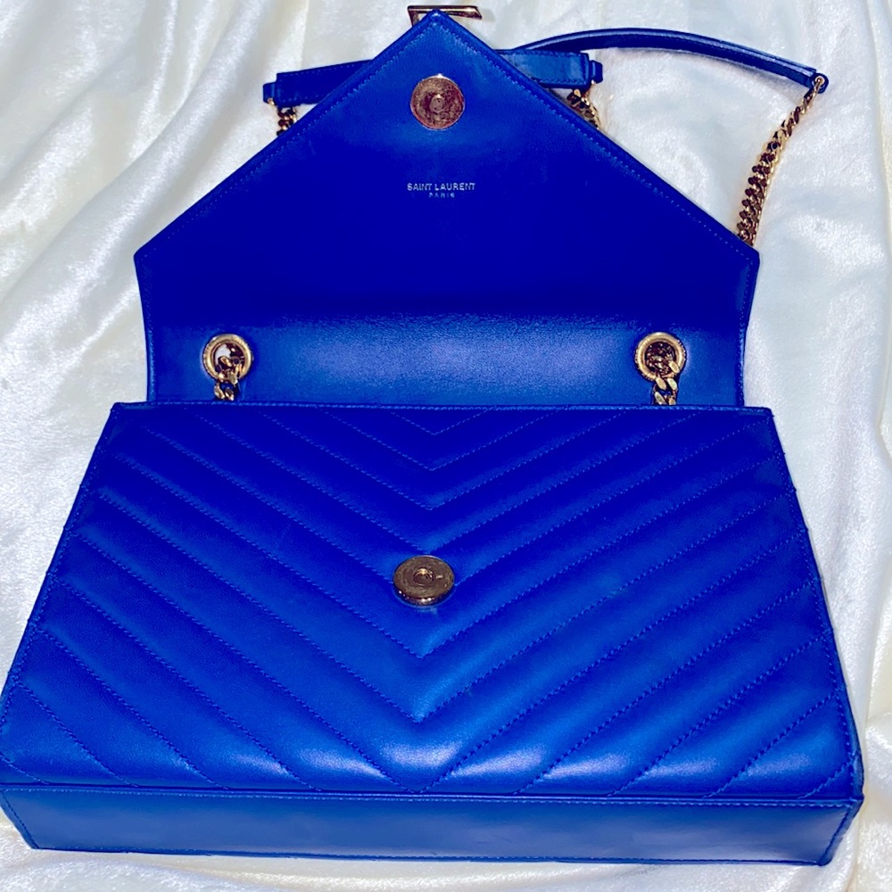 YSL classic monogram envelope bag Matelasse chevron leather bag - Picture 4 of 12